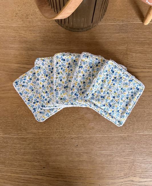 Lot de 5 lingettes lavables - Coloris Petite fleur