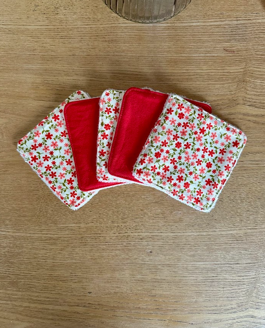 Lot de 5 lingettes lavables - Coloris Liberty Mixés