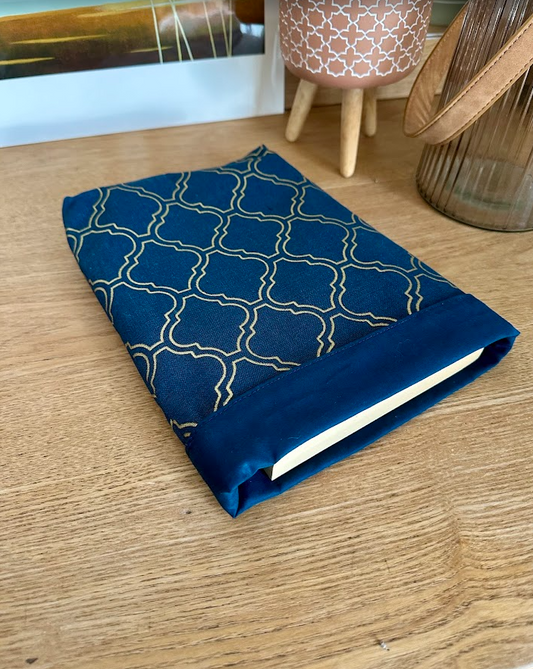Pochette à livre broché - Coloris Bleu doré