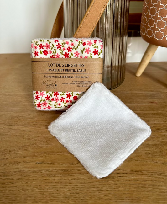 Lot de 5 lingettes lavables - Coloris Liberty Mixés