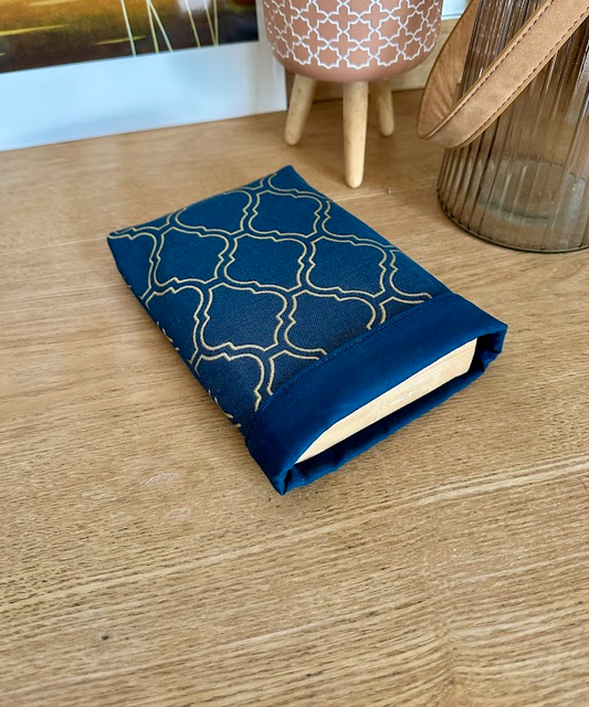 Pochette à livre de poche - Coloris Bleu doré